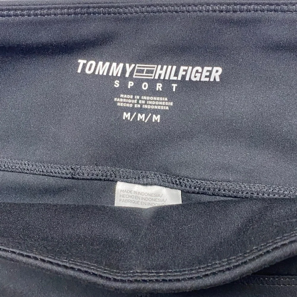 Tommy Hilfiger Sport Womens Black Logo Tape High Waist Leggings Size M‎ NWT